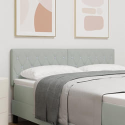 Tête De Lit Led Argyle Manuel Gris Clair 144 Cm Velours Vidaxl