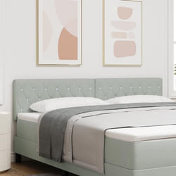 Tête de Lit LED avec Boutons en Cristal Gris Clair 90 cm Velours 3338071