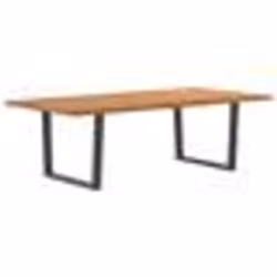 vidaXL Table à manger avec bord naturel 240x120x74cm bois massif chêne