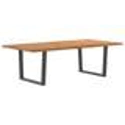 vidaXL Table à manger avec bord naturel 240x120x74cm bois massif chêne