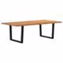 vidaXL Table à manger avec bord naturel 240x120x74cm bois massif chêne