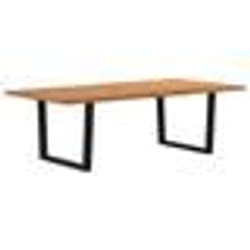 vidaXL Table à manger avec bord naturel 240x120x74cm bois massif chêne