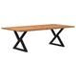 vidaXL Table à manger avec bord naturel 240x120x74cm bois massif chêne