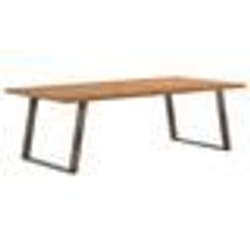 vidaXL Table à manger et bord naturel bois massif chêne rectangulaire