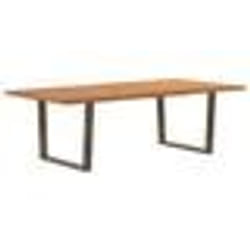 vidaXL Table à manger avec bord naturel 240x120x74cm bois massif chêne