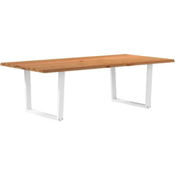 Vidaxl - Table à manger avec bord naturel 240x120x74cm bois massif chêne