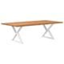 vidaXL Table à manger avec bord naturel 240x120x74cm bois massif chêne