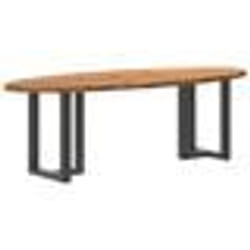 vidaXL Table à manger marron clair bois de chêne massif ovale 3305400