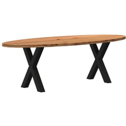 Table à manger marron clair bois de chêne massif ovale vidaXL
