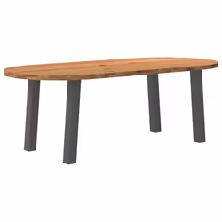 vidaXL Table à manger 220x100x74 cm bois de chêne massif ovale