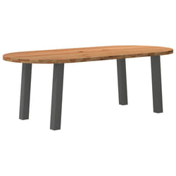 vidaXL Table à manger 220x100x74 cm bois de chêne massif ovale
