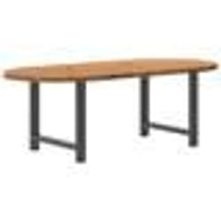 vidaXL Table à manger 220x100x74 cm bois de chêne massif ovale