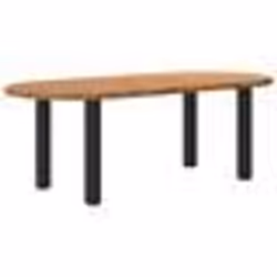 vidaXL Table à manger 220x100x74 cm bois de chêne massif ovale