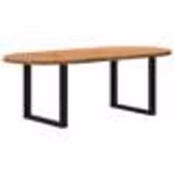 vidaXL Table à manger 220x100x74 cm bois de chêne massif ovale