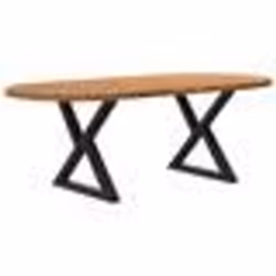 vidaXL Table à manger 220x100x74 cm bois de chêne massif ovale