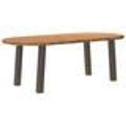 vidaXL Table à manger 220x100x74 cm bois de chêne massif ovale