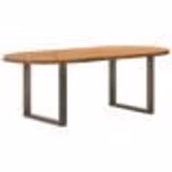 vidaXL Table à manger 220x100x74 cm bois de chêne massif ovale