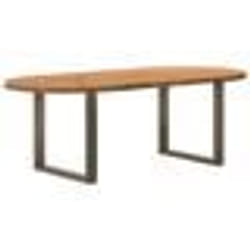 vidaXL Table à manger 220x100x74 cm bois de chêne massif ovale