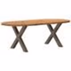 vidaXL Table à manger 220x100x74 cm bois de chêne massif ovale