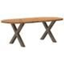 vidaXL Table à manger 220x100x74 cm bois de chêne massif ovale