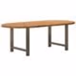 vidaXL Table à manger 220x100x74 cm bois de chêne massif ovale