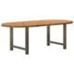 vidaXL Table à manger 220x100x74 cm bois de chêne massif ovale