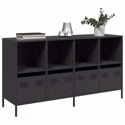 vidaXL Buffet noir 135x39x735 cm acier laminé à froid meuble de rangement meuble de rangement de cuisine meuble de 3307161