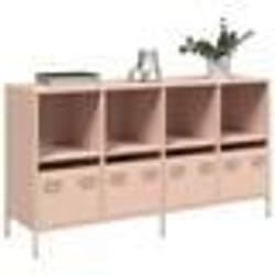 vidaXL Buffet rose 135x39x735 cm acier laminé à froid meuble de rangement meuble de rangement de cuisine meuble de 3307162