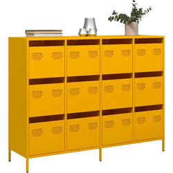 Vidaxl - Buffet jaune moutarde 135x39x103,5 cm acier laminé à froid