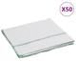 vidaXL Chiffon de nettoyage 50 pcs blanc et des rayures vertes 50x60cm