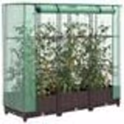 vidaXL Jardinière surélevée avec housse aspect rotin 120x40x123 cm