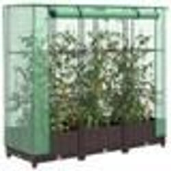 vidaXL Jardinière surélevée avec housse aspect rotin 120x40x123 cm