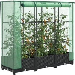 vidaXL Jardinière surélevée avec housse aspect rotin 120x40x123 cm