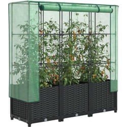 Vidaxl - Jardinière surélevée avec housse aspect rotin 120x40x138 cm
