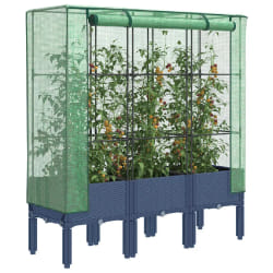vidaXL Jardinière avec housse 120x40x140 cm rotin