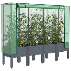 Jardinière Surélevée Avec Housse Aspect Rotin 160x40x140 Cm Vidaxl994120