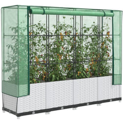 Vidaxl - Jardinière surélevée avec housse aspect rotin 160x40x138 cm
