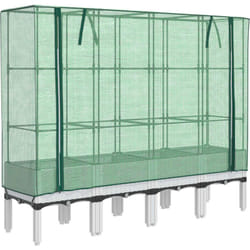 Jardinière Surélevée Avec Housse Aspect Rotin 160x40x140 Cm Vidaxl