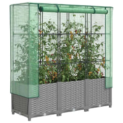 vidaXL Jardinière surélevée - Aspect rotin 120 cm