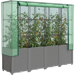 vidaXL Jardinière surélevée avec housse aspect rotin 160x40x153 cm