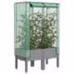 vidaXL Jardinière surélevée avec housse aspect rotin 80x40x140 cm
