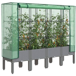 Jardinière Surélevée Avec Housse Aspect Rotin 160x40x140 Cm Vidaxl869257