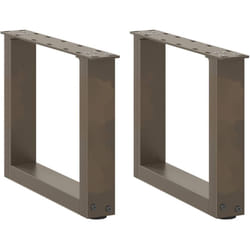 Pieds de table basse en U, 2 pièces, acier naturel, 40 x (30-31) cm vidaXL