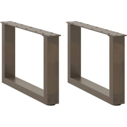 Pieds de table basse en u, 2 pièces, acier naturel, 50 x (30-31) cm Vidaxl