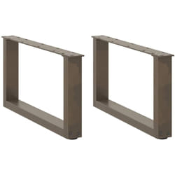 Pieds de table basse en u, 2 pièces, acier naturel, 70 x (30-31) cm Vidaxl