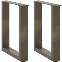 Pieds de table basse en U 2 pièces Acier naturel 28 x (42-43) cm Acier vidaXL