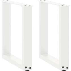Vidaxl - Pieds de table basse en u 2 pièces Blanc 38 x (42-43) cm Acier