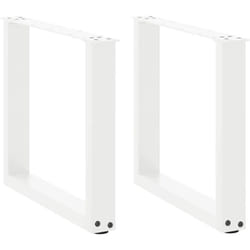 Vidaxl - Pieds de table basse en u, 2 pièces, blanc, 50 x (42-43) cm, acier