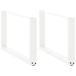 Pieds de table basse en U 2 pièces Blanc 60 x (42-43) cm Acier vidaXL