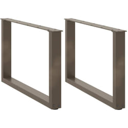 Pieds de table basse en u, 2 pièces, acier naturel, 70 x (42-43) cm Vidaxl